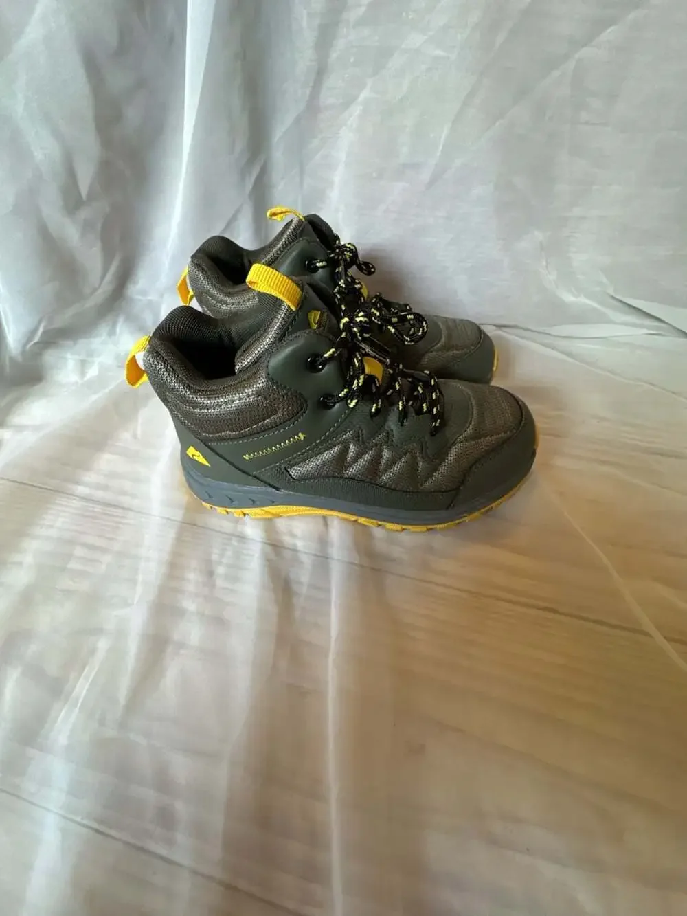 Ozark Trail Boys Hiking Boots Olive Green and Yellow